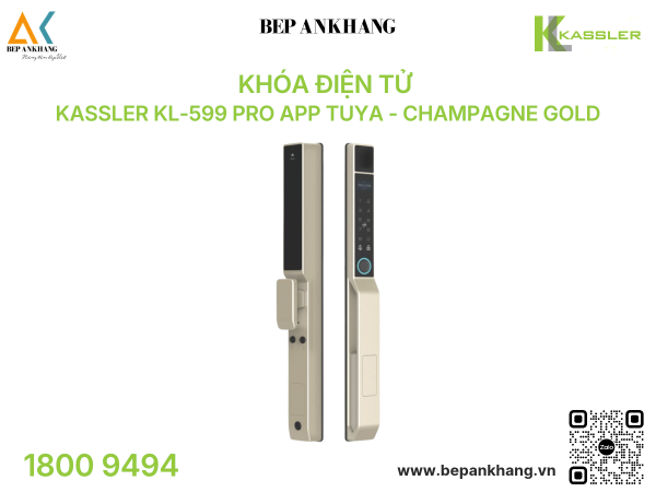 Khóa điện tử Kassler KL-599 PRO App Tuya - Champagne Gold